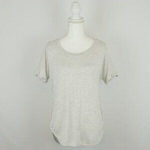 Matty M Women's Small Gray Heather Scoop Neck Short Sleeve Tunic Length Tee